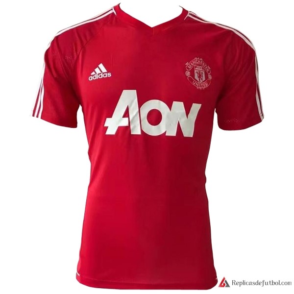 Camiseta Entrenamiento Manchester United 2017-2018 Rojo Blanco